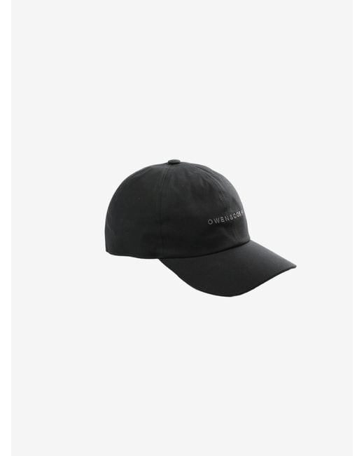 Rick Owens Black Logo Embroidered Baseball Cap for men