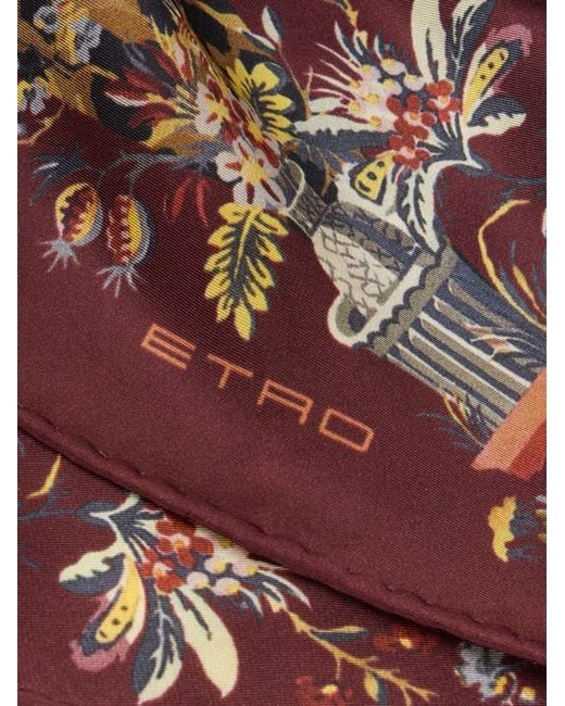 Etro Brown Leopard-Motif Diamond-Shaped Scarf