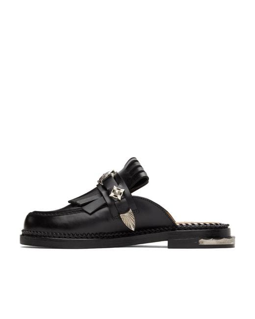 Toga Black Tassel Muller Shoes