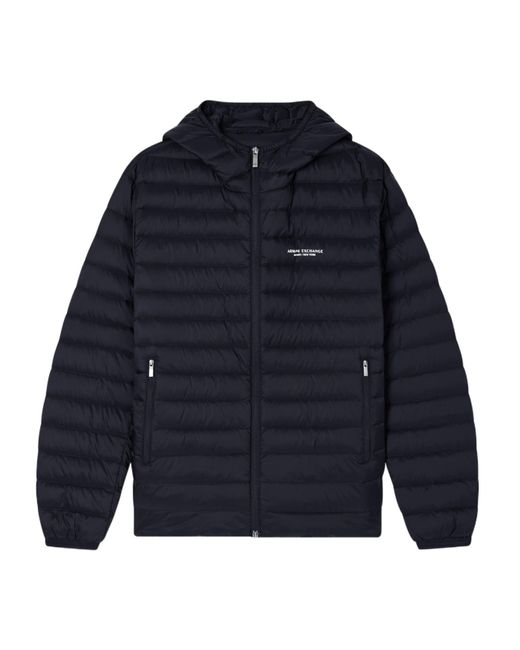 ARMANI EXCHANGE Blue Zipper Down Jacket for men