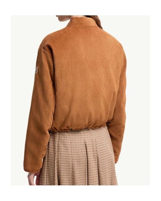 Moncler Brown Blageon Corduroy Reversible Down Jacket