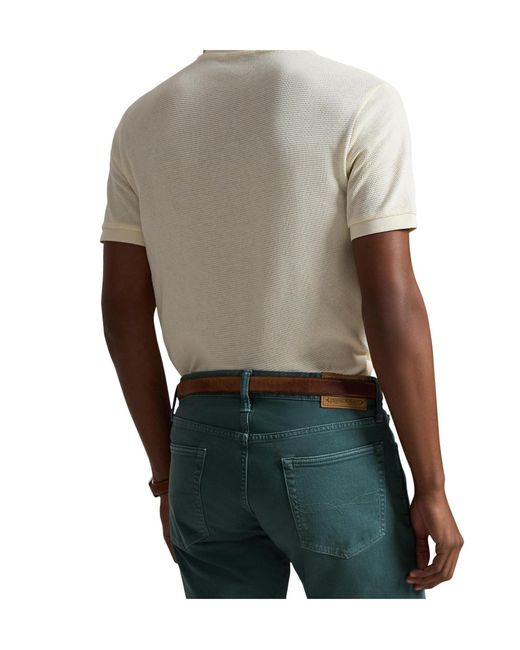 Polo Ralph Lauren White Knitted Short Sleeve Polo Shirt for men