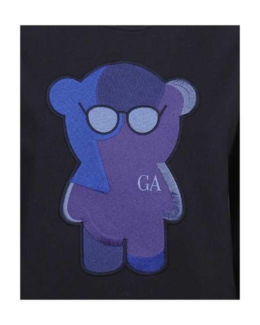 Emporio Armani Blue Manga Bear Long-Sleeved Sweatshirt
