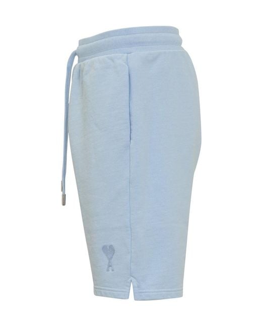 AMI Blue Drawstring Waist Shorts for men