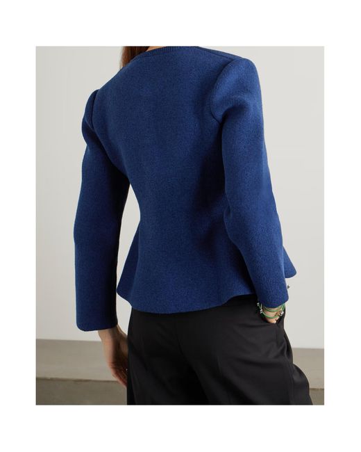 Loewe Blue Long-Sleeved Knitted Cardigan