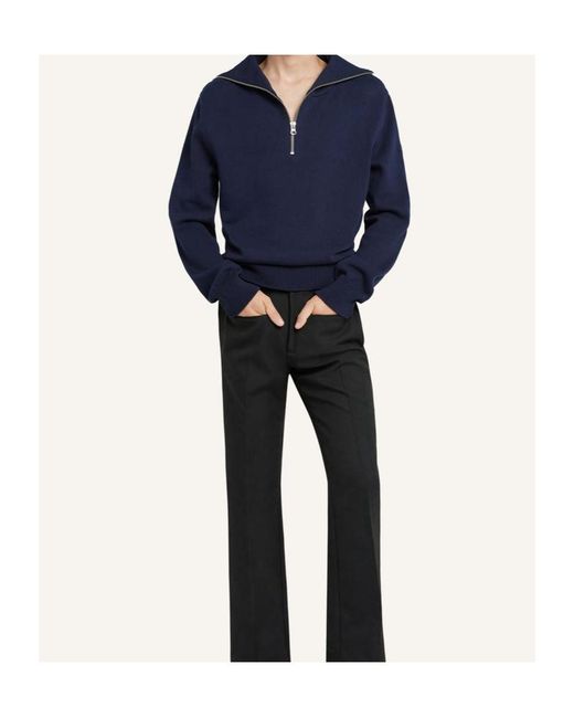 Courreges Blue Trucker Sweater for men