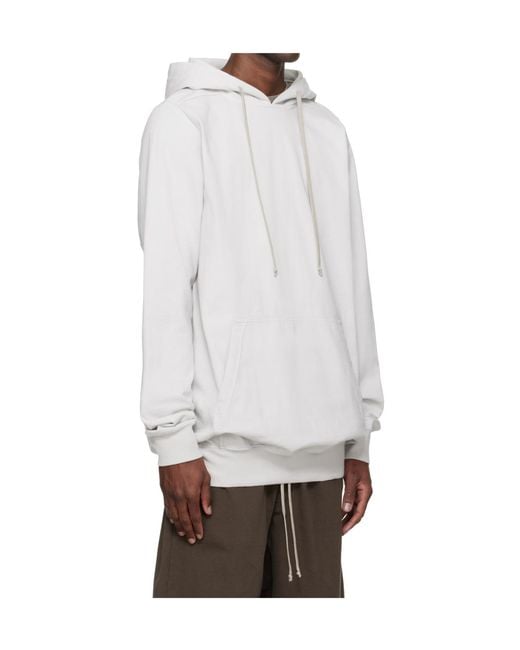 Rick Owens White Temple Hoodie for men