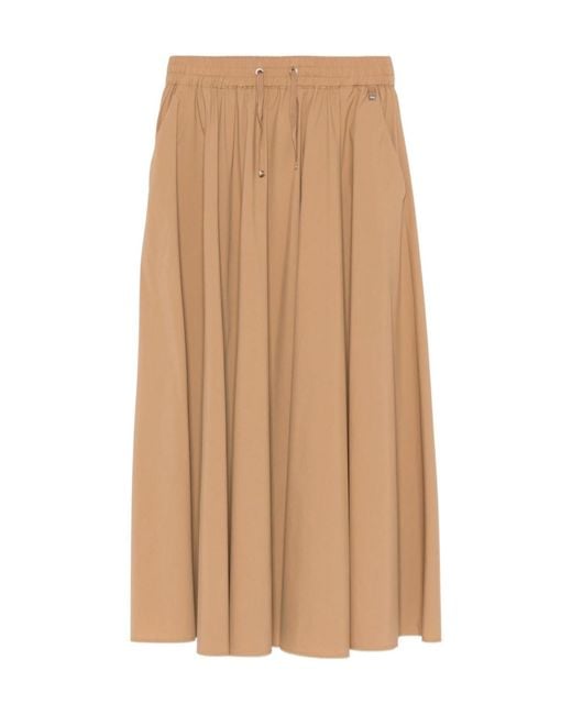 Herno Natural Drawstring Pleat Detailed Skirt