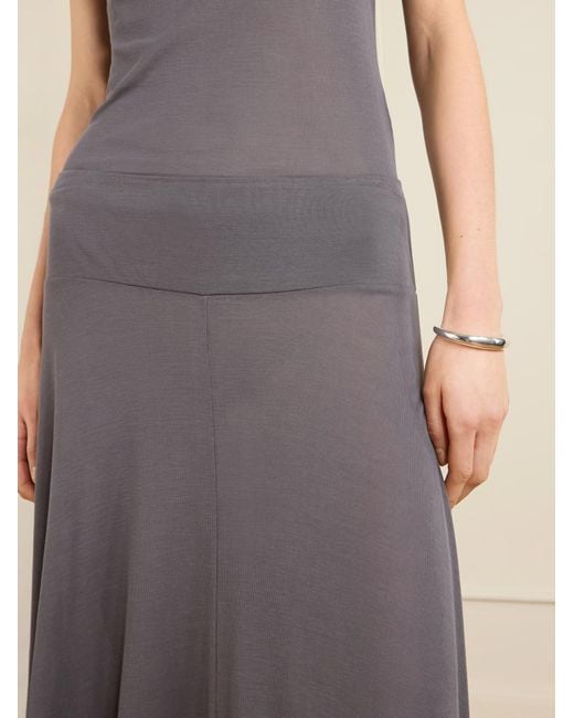St. Agni Brown Ribbed Midi Skirt