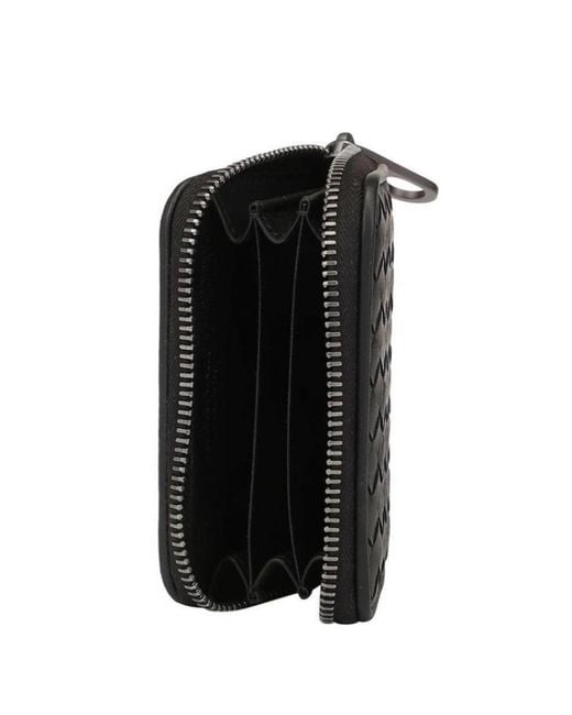 Bottega Veneta Black Weaving Details Wallet for men