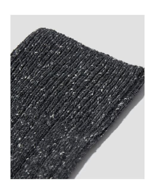 Norse Projects Black Wool Blend Ribbed Socks for men