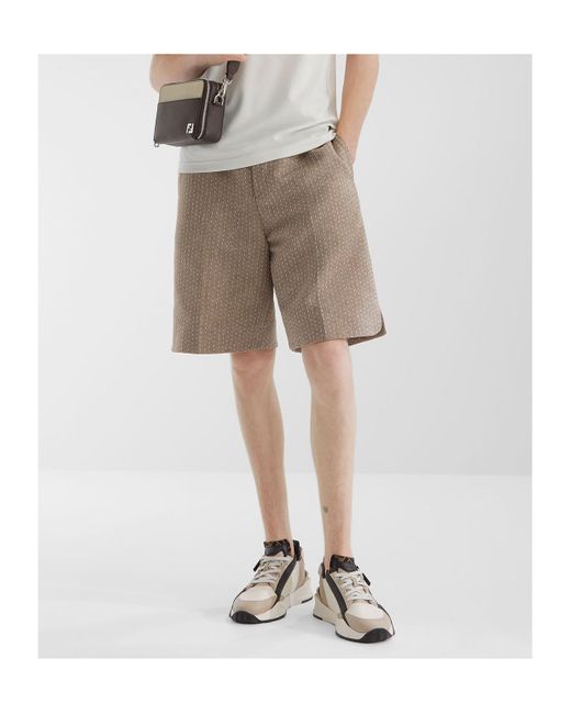 Fendi Gray Tailored Bermuda Shorts for men