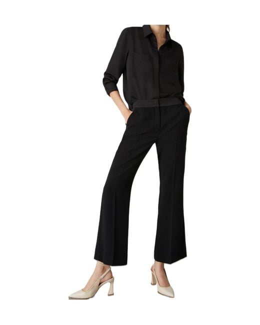 Marella Black Front Pleated Casual Pants