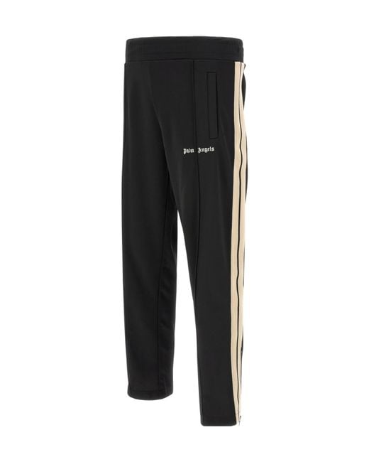 Palm Angels Black Striped Sweatpants for men