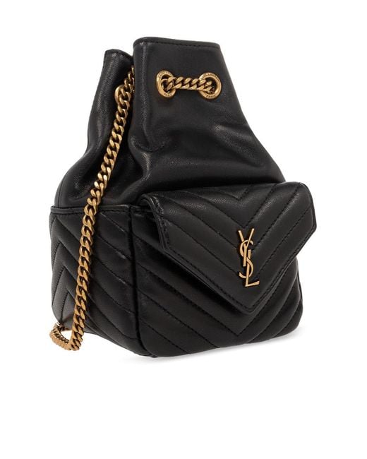 Saint Laurent Black Joe Nano Quilted Bucket Bag