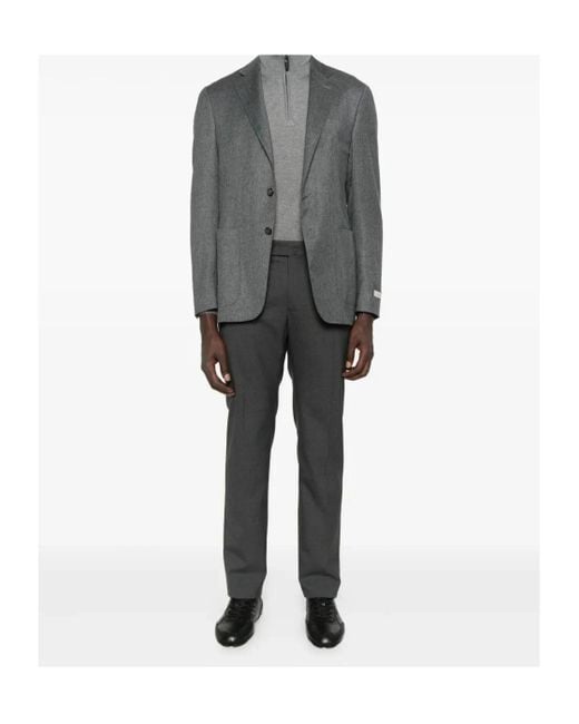 Canali Gray Two-Button Blazer for men