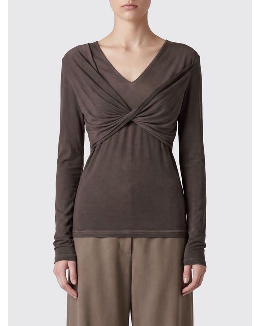 Uma Wang Black Long-Sleeve Knit Top