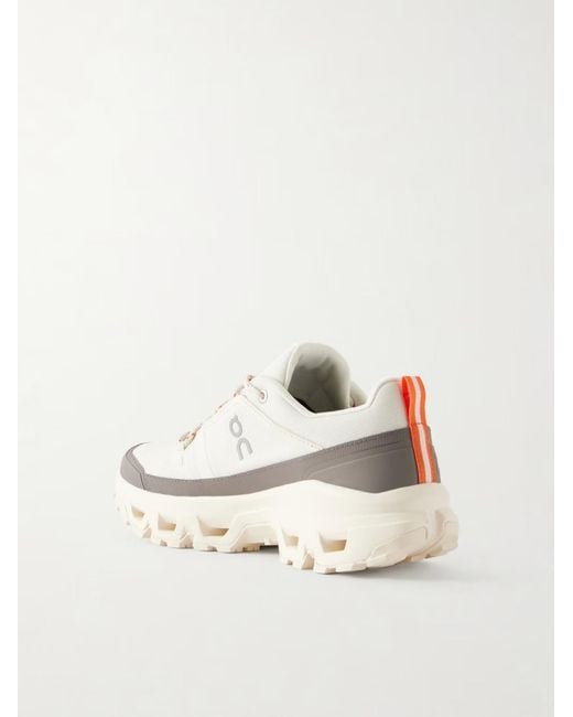 On Shoes White Rubber Trimmed Mesh Sneakers