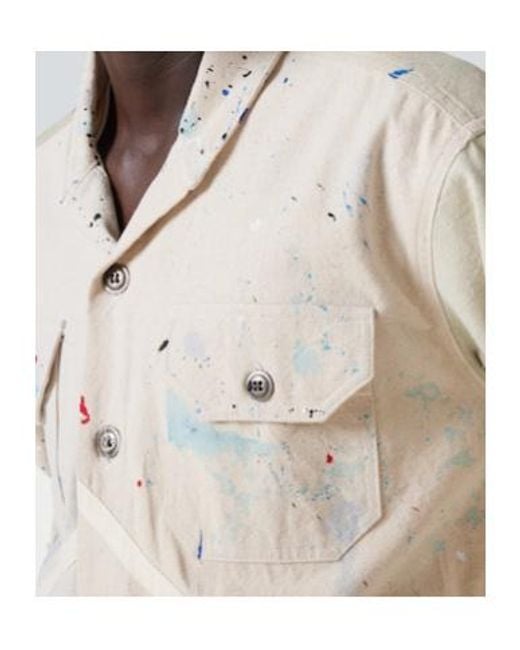 Greg Lauren White Button-Down Casual Jacket for men