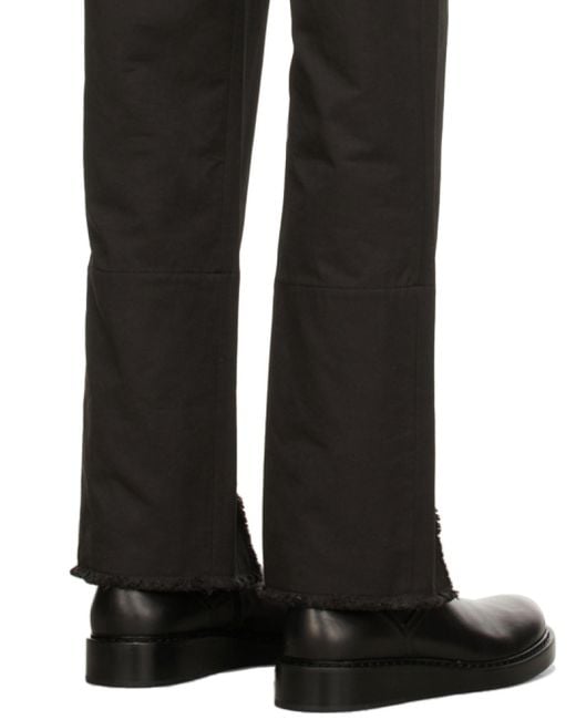 Dion Lee Black Split Fray-Trim Trousers for men