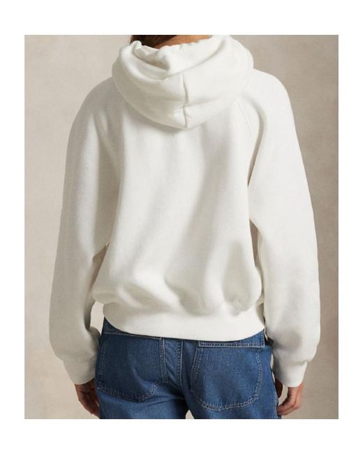 Polo Ralph Lauren White Drawstring Logo Hoodie