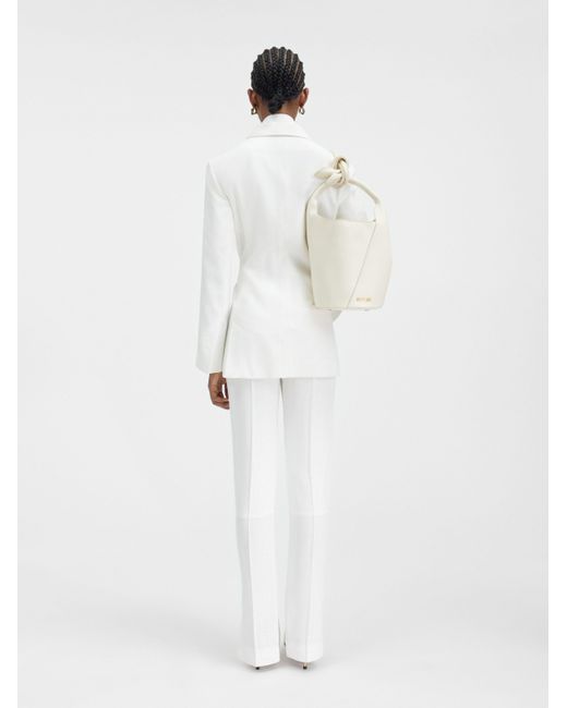 Jacquemus White Crossover Double-Breasted Blazer