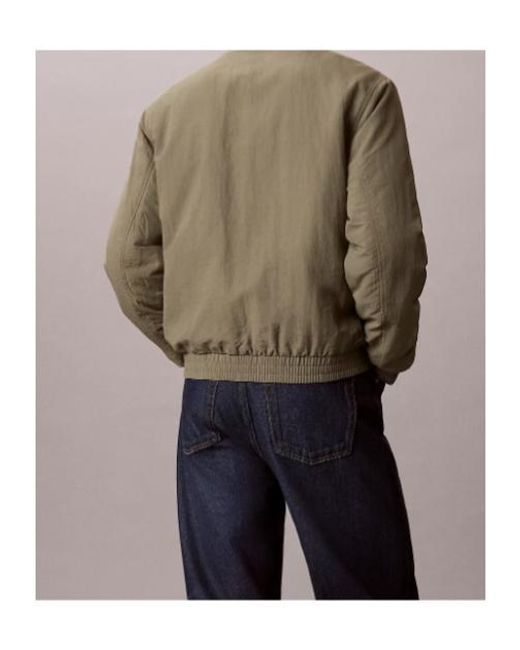 Calvin Klein Blue Padded Nylon Zip-Up Jacket for men