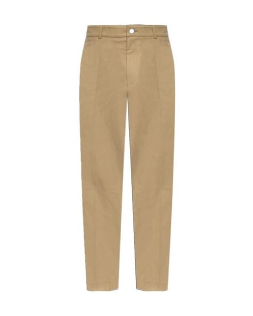 Burberry Natural Tapered Pleat Detailed Trousers for men