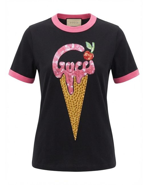 Gucci Black Logo-Print Short-Sleeve T-Shirt