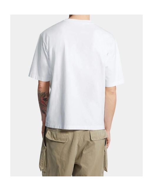 DSquared² White Logo Printed Crewneck T-Shirt for men