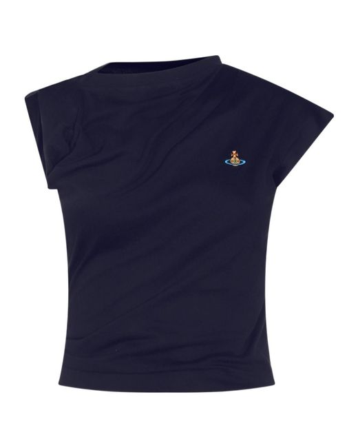 Vivienne Westwood Blue Orb Logo Sleeveless Top