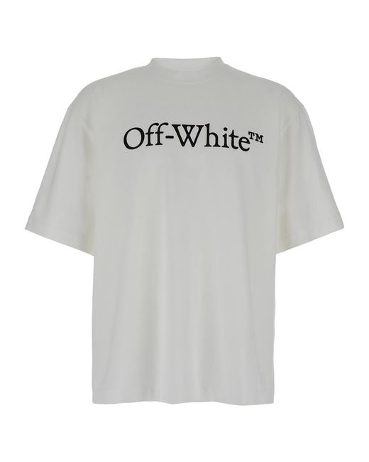 Off-White c/o Virgil Abloh Gray Big Bookish Skate Crewneck T-Shirt for men
