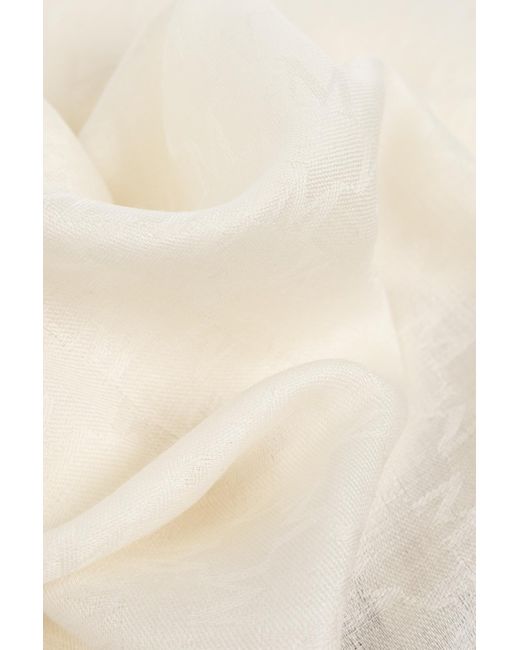 Max Mara White Silk, Cashmere And Wool Stole