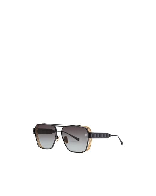 Balmain Metallic Premier Aviator-Style Sunglasses