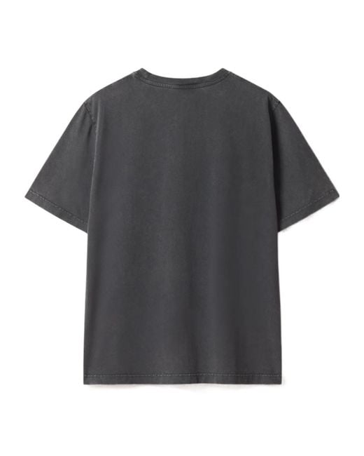 Maison Kitsuné Black Maison Kitsuné Embroidered Logo T-Shirt for men