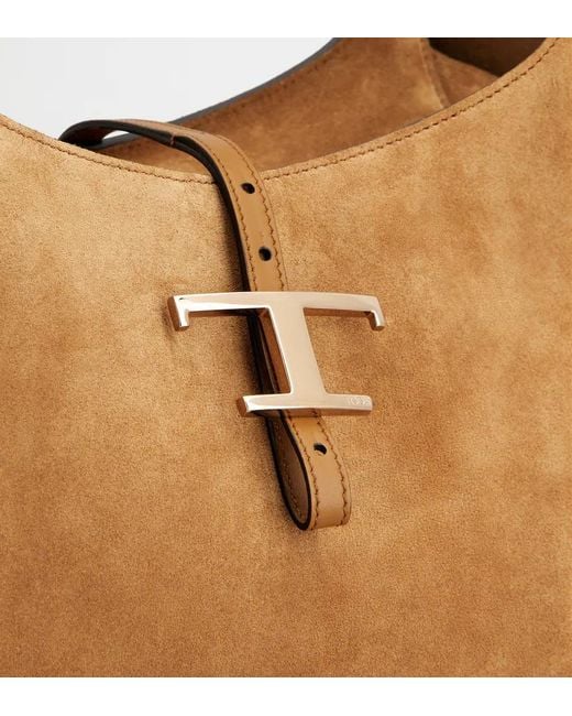 Tod's Brown T Timeless Shopping Bag