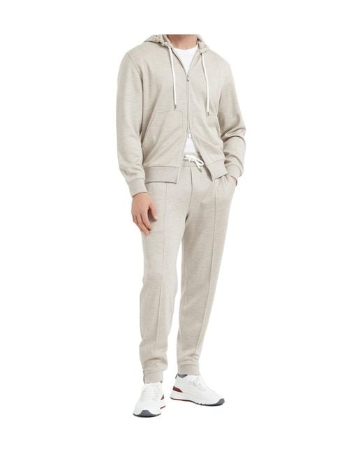 Brunello Cucinelli White Hooded Jacket for men