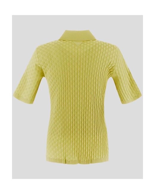 Bottega Veneta Yellow Buttoned Polo Shirt for men