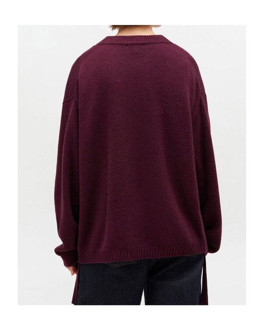 Ganni Purple Crewneck Drawstring Jumper