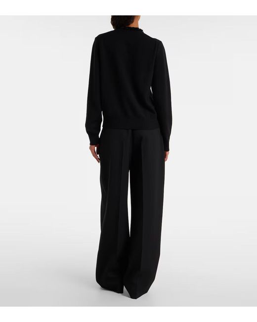 Jil Sander Blue Sequined Virgin Wool Cardigan