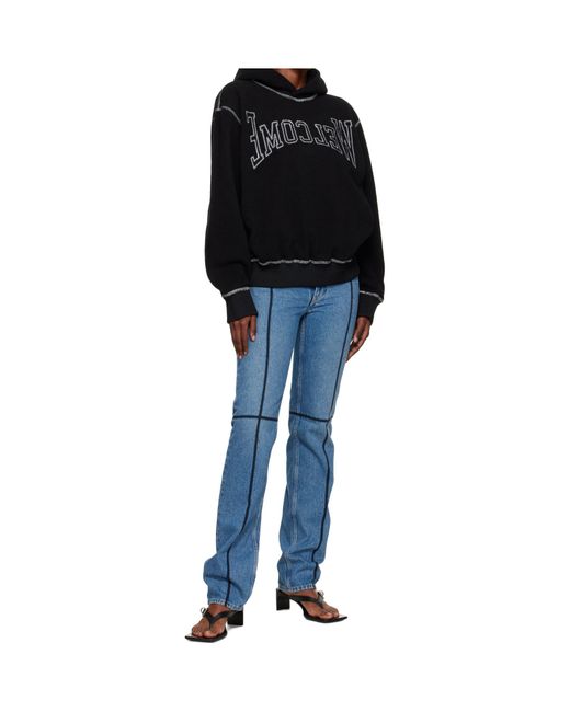 MM6 by Maison Margiela Black Long-Sleeved Hoodie