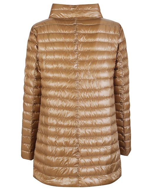 Herno Brown Reversible Button-Up Down Jacket