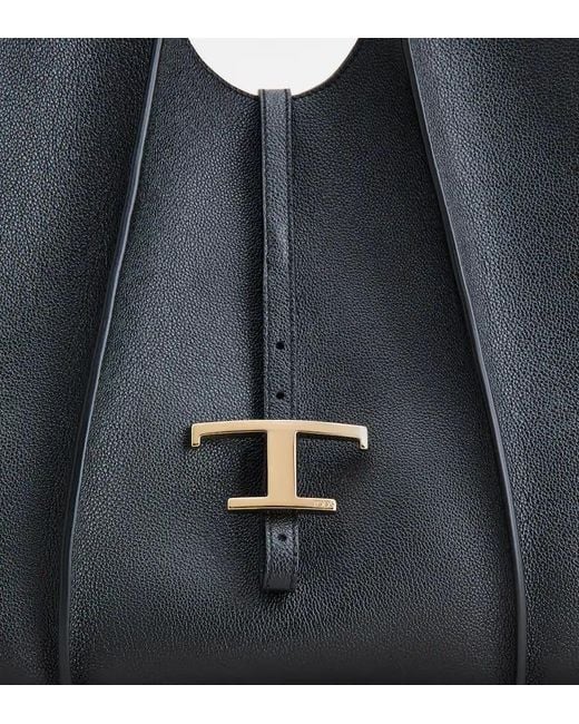 Tod's Black Timeless Top Handle Medium Shopping Bag