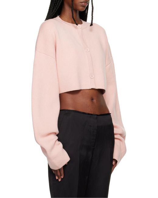 Totême Pink Buttoned Round-Neck Cardigan