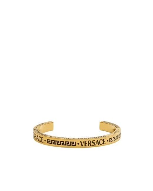 Versace Metallic Logo Engraved Bracelet for men