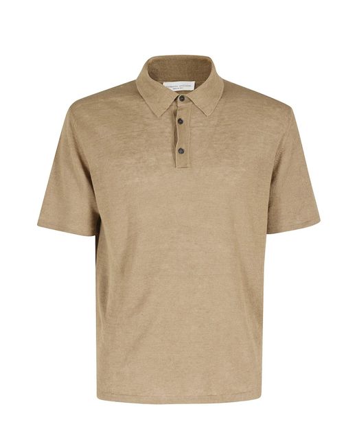 Roberto Collina Natural Short-Sleeved Polo Shirt for men