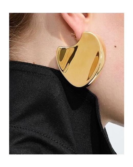 Bottega Veneta Metallic Large Disc Earrings