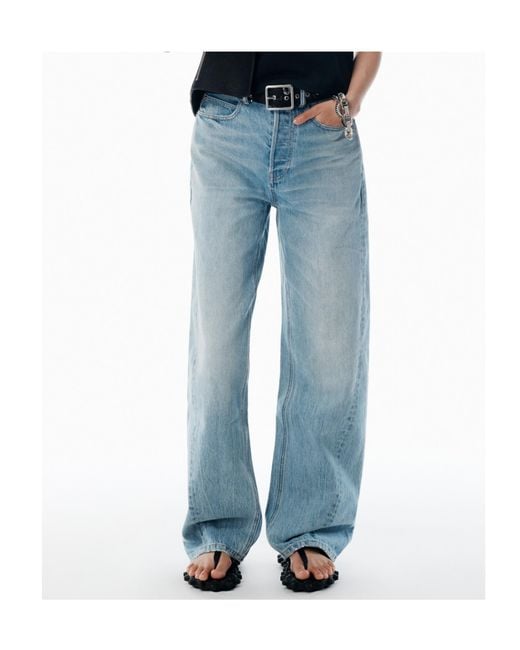 Alexander Wang Blue Mid-Waisted Wide-Leg Jeans