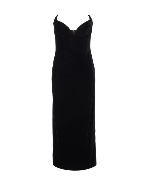 Mugler Black Sweetheart Sleeveless Dress