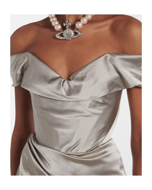 Vivienne Westwood Gray Nova Cora Draped Gown